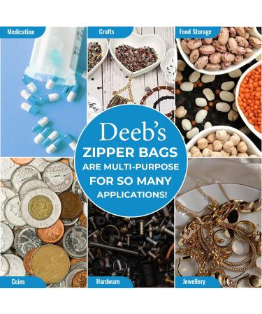 Deeb's 100 Count 4x6 inches Poly Bag Clear Craft Resealable Plastic Baggy Zipper Bags with Writeable White Label Block 4" x 6" - Buy Online on GoSupps.com
