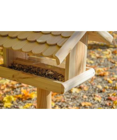 Dobar 21277E Large Bird Feeder Solid Wood Bird House with Shingle Roof Premium Bird Feeding Station for Container Montage 38x38x30 cm - Buy Online on GoSupps.com