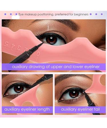 Silicone Makeup Template Eyeliner Eyebrow Eyelash Tool Reusable Lip Liner Applicator Makeup Shaping Beginner Tool for All Face Shapes Pink - Buy Online on GoSupps.com