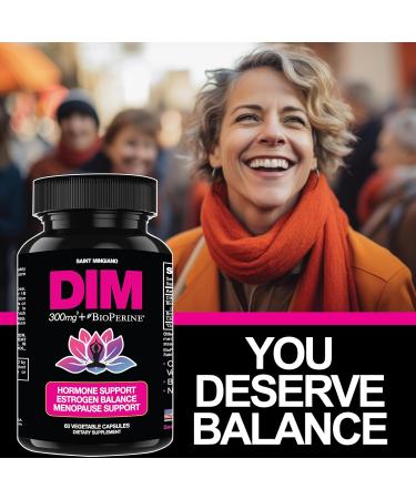 DIM Supplement 300 mg | Hormone Balance for Women | Supports Menopause Hot Flashes & Hormonal Acne | 60 Antioxidant Capsules - Buy Online on GoSupps.com