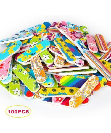 JSRQT 100 Mini Nail Files Double Sided Mini Nail Files Bulk for Natural Acrylic Fake Nails 10 Colors Emery Boards for Nails Nail Filer Professional Nail File Buffer Set Nails Accessories 180/240 Grit - Buy Online on GoSupps.com