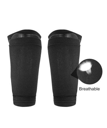 Luwint Kids Shin Guards - Soccer Shin Pads with Pocket Sleeves & Compression Cushioned Brace for Boys Girls Youth & Teens - Black M - Buy Online on GoSupps.com