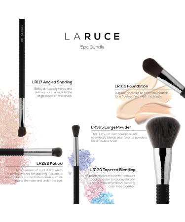 LARUCE 5PC Vegan Eye Makeup Brush Set | Professional Brushes for Foundation Blending Defining Shading & Highlighting - International Shipping Available - Buy Online on GoSupps.com