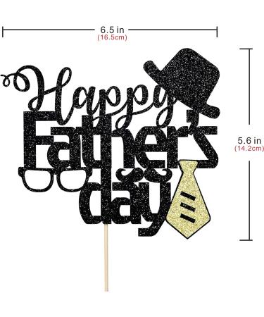 Artczlay Happy Father's Day Cake Topper Father's Day black Glitter Cake Decoration Handmade Father's Day Party Supplies - Buy Online on GoSupps.com