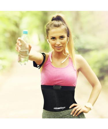 Relaxdays Women's Neoprene Abdominal Girdle Belt Hula Hoop - 90cm Fitness Belt with Velcro Black/Pink - Enhance Your Workout - Buy Online on GoSupps.com