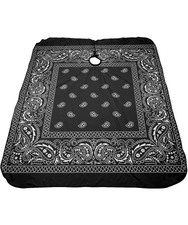 VERTEX&KAIBIN Black Paisley Barber Cape for Men - Professional Cool Design | Premium Barber Supply - Buy Online on GoSupps.com