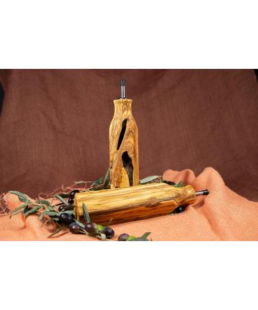 Kayrana Handmade 250 Ml Olive Wood Oil Bottle Olive Wood Oil Dispenser Rustic Olive Wood Bottle Handcrafted Wooden Bottle Suitable for Olive Oil - Buy Online on GoSupps.com