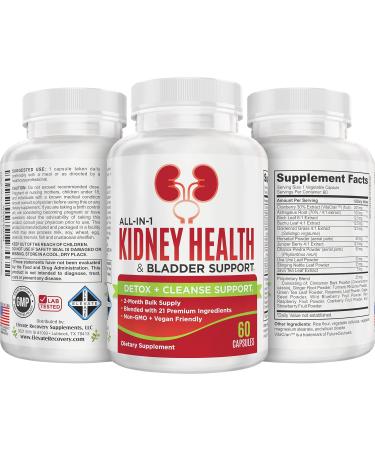 Kidney & Bladder Support (2-Month) Supplement | All-in-1 Urinary Health Support Supplements | 60-Day Bulk Supply | 60 Capsules - Buy Online on GoSupps.com