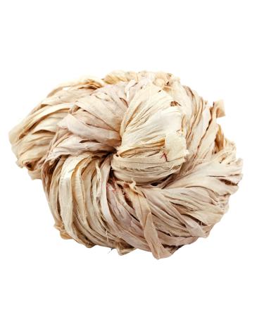 DARN GOOD YARN Recycled Sari Silk Ribbon Yarn Vintage Ivory Off-White Dyeable 100 Grams  50 Yards  1 Skein Handmade one of a Kind - Buy Online on GoSupps.com