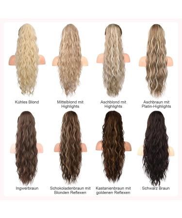 Brikabia 26 Blonde Ponytail Extension - Ash Blonde Synthetic Clip-In Braid for Women | Beachy Style Highlights - Buy Online on GoSupps.com