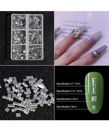 FEIlei 6 Grids Box Set Flat Back Rhinestones and Small Round Diamond Combination for DIY Nail Art Accessories Crystals - Buy Online on GoSupps.com