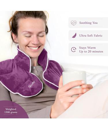 Qomfor Wheat Bags Microwavable Neck and Shoulder - Soothing Wheat Bag Microwavable - Wheat and Lavender - Microwave Heat Pad for Period Pain Relief Back Pain and Stress Relief (Purple) - Buy Online on GoSupps.com