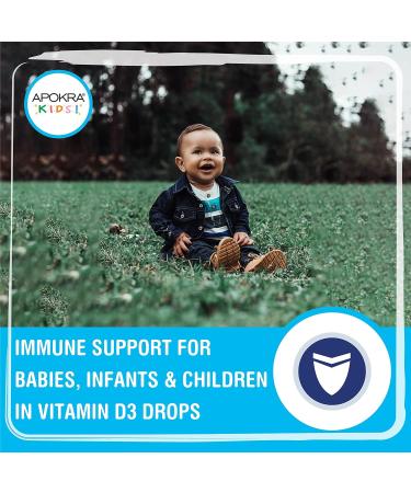 Vitamin D Drops for Kids - 60 Days Supply - 400IU in MCT Oil - Vegan & Sugar-Free | APOKRA Kids - Buy Online on GoSupps.com