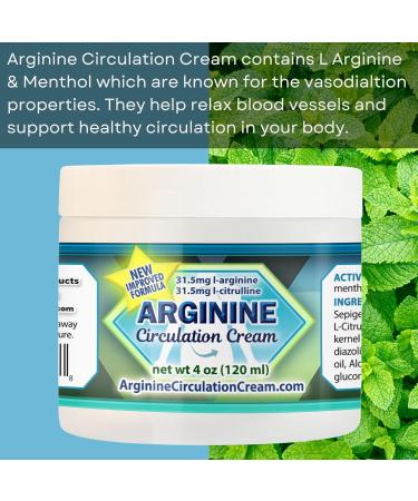 Arginine Circulation Cream 4 oz - Menthol L Arginine & L Citrulline Lotion - Supports Healthy Leg & Body Blood Flow - Whole Family Products 4 Ounce (Pack of 1) - Buy Online on GoSupps.com