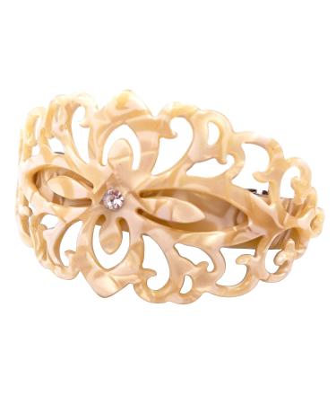 Strong Large Hair Clip Set - Ivory White Marble Filigree for Thick Hair | Perfect for Women | International Shipping - Buy Online on GoSupps.com