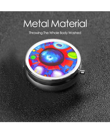 Cartoon Universe Round Pill Box - 3 Compartment Travel Organizer for Pills | Portable & Lightweight - Buy Online on GoSupps.com