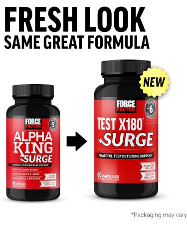 Test X180 Surge Testosterone Booster - Build Muscle Burn Fat Lower Estrogen | Force Factor 60 Capsules - Buy Online on GoSupps.com