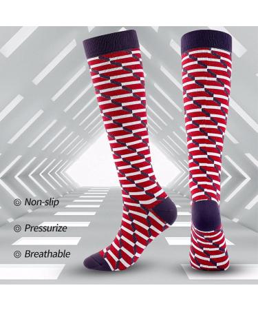 WSC Compression Socks for Men & Women - Striped Closed Toe Stockings for Edema & Pregnancy L/XL - Buy Online on GoSupps.com