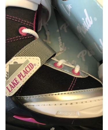 Lake Placid Adjustable Monarch Ice Skates Black/Pink/Silver 11-1 - Buy Online on GoSupps.com