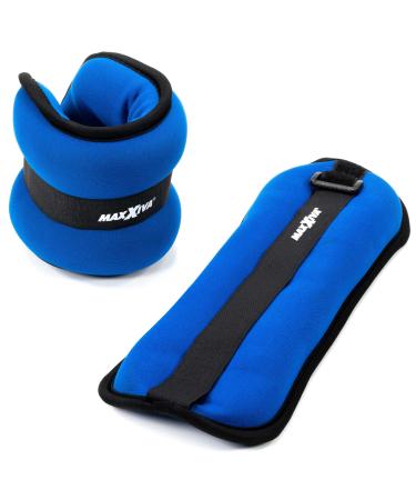 MAXXIVA Running Weight Set Red 2 x 1.0 kg Weight Cuffs Arms Legs Iron Sand Filling Strength Training Jogging Rehab Workout Fitness
