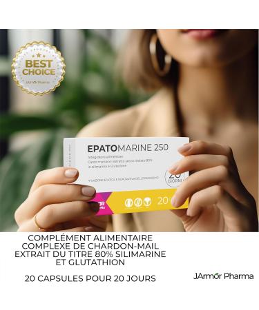 Detox Liver - Extra Strong Milk Thistle with Glutathione Silymarin 200 mg Powerful And Fast Detoxifying Liver Epatomarin 20 Capsules J.Armor Pharma - Buy Online on GoSupps.com