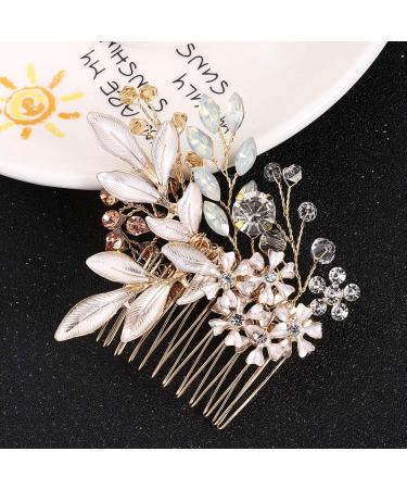 FRCOLOR 1pc Wedding Hair Comb Bridal Headpiece Wedding Hair Clips Floral Hair Comb Pearl Crystal Hair Comb Rhinestone Hair Comb Clip Pearl Hair Pin Wedding Accessories Bride European Style - Buy Online on GoSupps.com