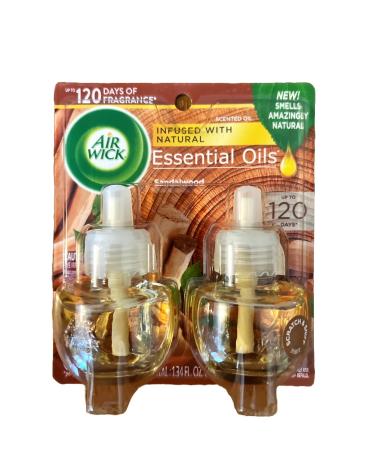 Air Wick Plug in Scented Oil Refill 2 ct Sandalwood Air Freshener Essential Oils Fall Scent Fall d cor