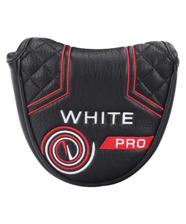Golf Club Head Covers Putter Headcovers Mallet Putter Cover Blade Putter Cover for Odyssey White Hot Pro Heel-Shaft Strong Magnetic A.White Hot Pro Mallet Putter Cover