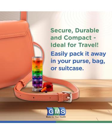GMS 7 Day Medicine Pill Organizer | Stackable Pill Box for Small Tablets & Vitamins | Weekly Medication Organizer - Rainbow Small (Pack of 1 - Buy Online on GoSupps.com
