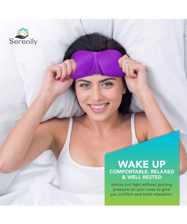 Serenily Super Smooth Sleep Mask - 3 Pack | Lightweight 3D Contoured Eye Mask for Sleeping with Adjustable Strap | Includes Earplugs | Travel Blindfold Mask - Buy Online on GoSupps.com