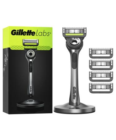 Gillette labs wet razier men razor with cleaning element + 5 razor blades gift for men premium magnetic dock razor + 5 blades - Buy Online on GoSupps.com