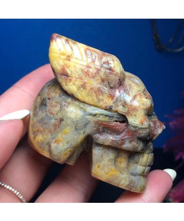 Home Decoration Natural Quartz Crystal Indian Style Skull Hand Carved and Polished Rare Gemstone Home Decoration Collection Stones ERTEYIN - Buy Online on GoSupps.com