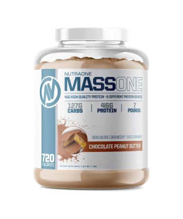 Massone Mass Gainer Protein Powder by NutraOne  Gain Mass Protein Meal Replacement (Chocolate Peanut Butter - 7 lbs.)