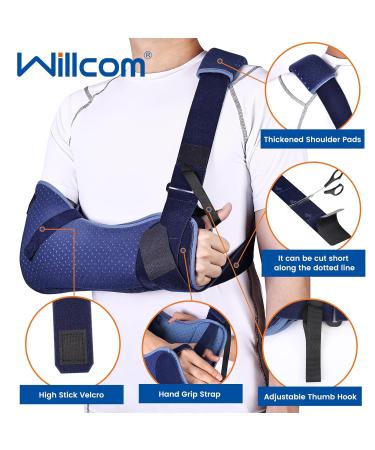 Arm Sling Shoulder Injury Immobilizer Medical Sling with Waist Strap - Support Brace for Men and Women - Rotator Cuff, Hand, Wrist, Elbow, Clavicle - Post-Surgery Gifts - Medium - Buy Online on GoSupps.com