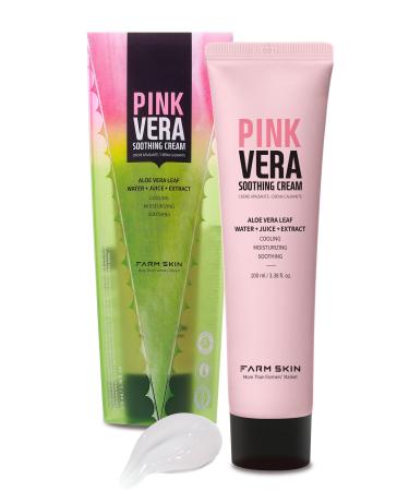 FARMSKIN Superfood Pink Vera Soothing Cream After Workout Yoga Shaving or Post Waxing cooling soothing moisturizing 3.38 fl.oz.