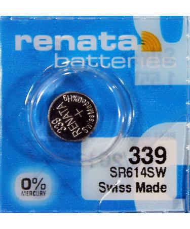Renata 339 SR614SW Batteries - 1.55V Silver Oxide 339 Watch Battery (2 Count)