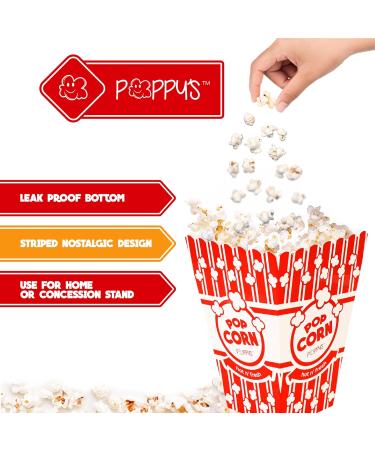 Poppy's Large Popcorn Boxes 100 Pack 46 Oz Concession-Grade Popcorn Buckets Popcorn Machine Accessories for Popcorn Bars Movie Nights Concessions - Buy Online on GoSupps.com