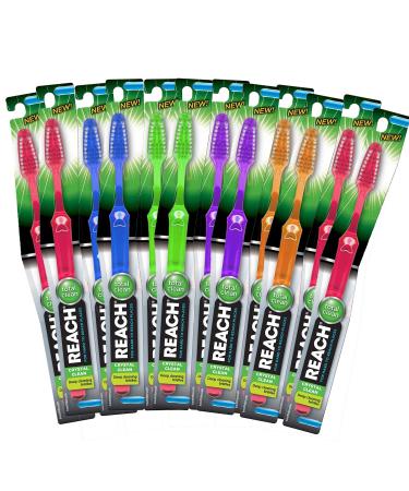 Reach Toothbrush Crystal Clean Soft 10 Assorted Colors  12 Count (Pack of 1)-