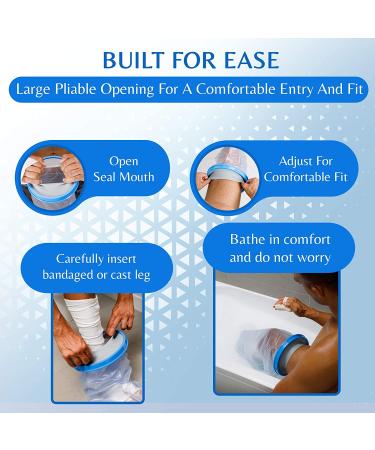 Leg Cast Cover for Leg Knee Foot Burn Wound - Waterproof & Reusable - Non-Slip Vinyl Guard for Shower - Fits 5'7'' Tall Individuals - Up to 38.58'' Height - Buy Online on GoSupps.com