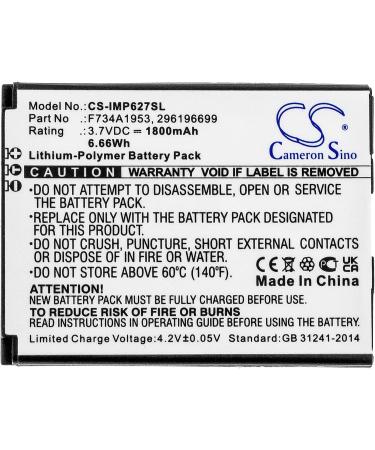 Buy 296196699 F734A1953 1800mAh Battery - Compatible with IMP657 IMP627 iSMP4 - 3.7V International Shipping Available - Buy Online on GoSupps.com