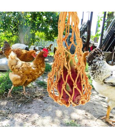 SEWOART 3pcs String Parrot Hooks Poultry Feeder Bags Hanging Feeder for Hens Net Bag Mesh Chicken Feed - Buy Online on GoSupps.com