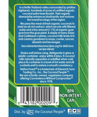 Native Forest Organic Light Coconut Milk Reduced Fat 13.5oz Cans - Pack of 12 | Organic, Dairy-Free, Gluten-Free - Buy Online on GoSupps.com