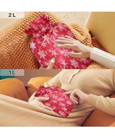 KCL Deci 2L Christmas Snowflakes Hot Water Bottle with Cover - Ideal for Menstrual Cramps Neck & Shoulder Pain Relief Hand Warmer - Buy Online on GoSupps.com