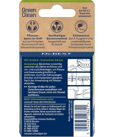 Dr.BEST GreenClean Interdental Brushes Size 5 - 6 Pack for Gentle Tooth Cleaning | International Shipping Available - Buy Online on GoSupps.com