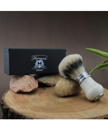 Haryali London Badger Hair Shaving Brush - Elegant Ivory Dachshaar Razor Brush for Your Perfect Shaving Set - Buy Online on GoSupps.com