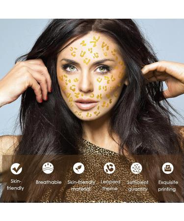 12 Sheet Cheetah Temporary Tattoo Set - Gold Leopard Print Face Stickers for Women's Accessories & D cor - Buy Online on GoSupps.com