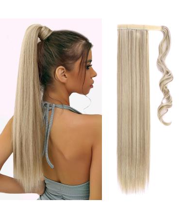 Tess ponytail extension blond 60 cm ashblond balayage (#16P613) smooth braid extension ponytail hair part 90g long hair extension braid 60 cm-smooth blond balayage (#16p613) - Buy Online on GoSupps.com