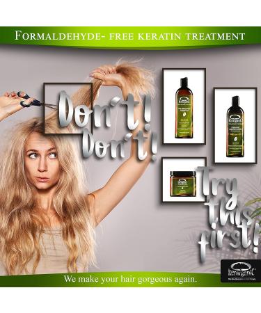 Formaldehyde-Free Keratin System DIY Set | Pre-Treatment Shampoo Hair Treatment & Post-Treatment Mask with Argan Oil - Perfect for Smooth Healthy Hair | 4oz Each - Buy Online on GoSupps.com