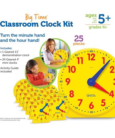 Buy Learning Resources Big Time Classroom Clock Set - Enhance Time-Telling Skills | Fast International Shipping - Buy Online on GoSupps.com