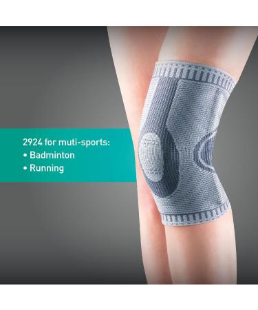OPPO 2924 ACCUTEX Knee Brace Compression Sleeve - Knee Support for Meniscus Tear Sprains & Pain Relief - Unisex Gray Small - Buy Online on GoSupps.com